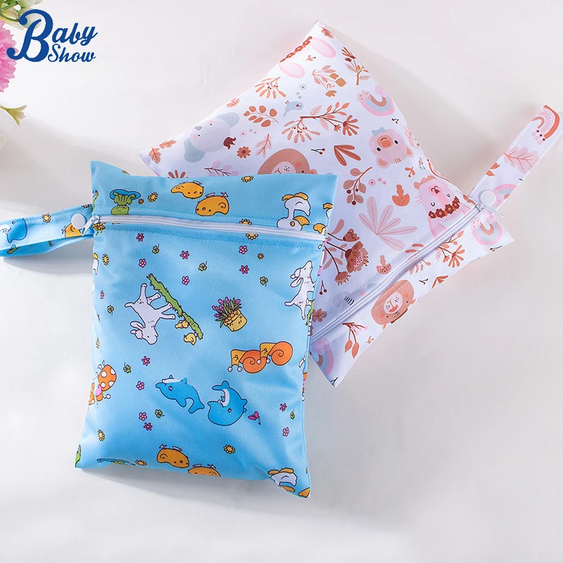 Babyshow Wet Dry Bag for Baby Diapers Nappies Waterproof Reusable Diaper Bag 20cmx25cm Wet Bag for Daycare New Arrival Pouch