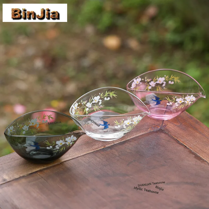 BAEJORIA 180ml Glass Swallow Coming Back Tea Pitcher Tea Divider Cha Hai Dispenser Household Justice Cup Fair Mug Teaset Gift