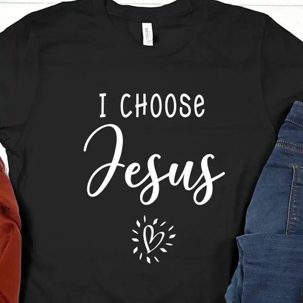 I Choose Jesus T Shirt Christian Baptism New Year