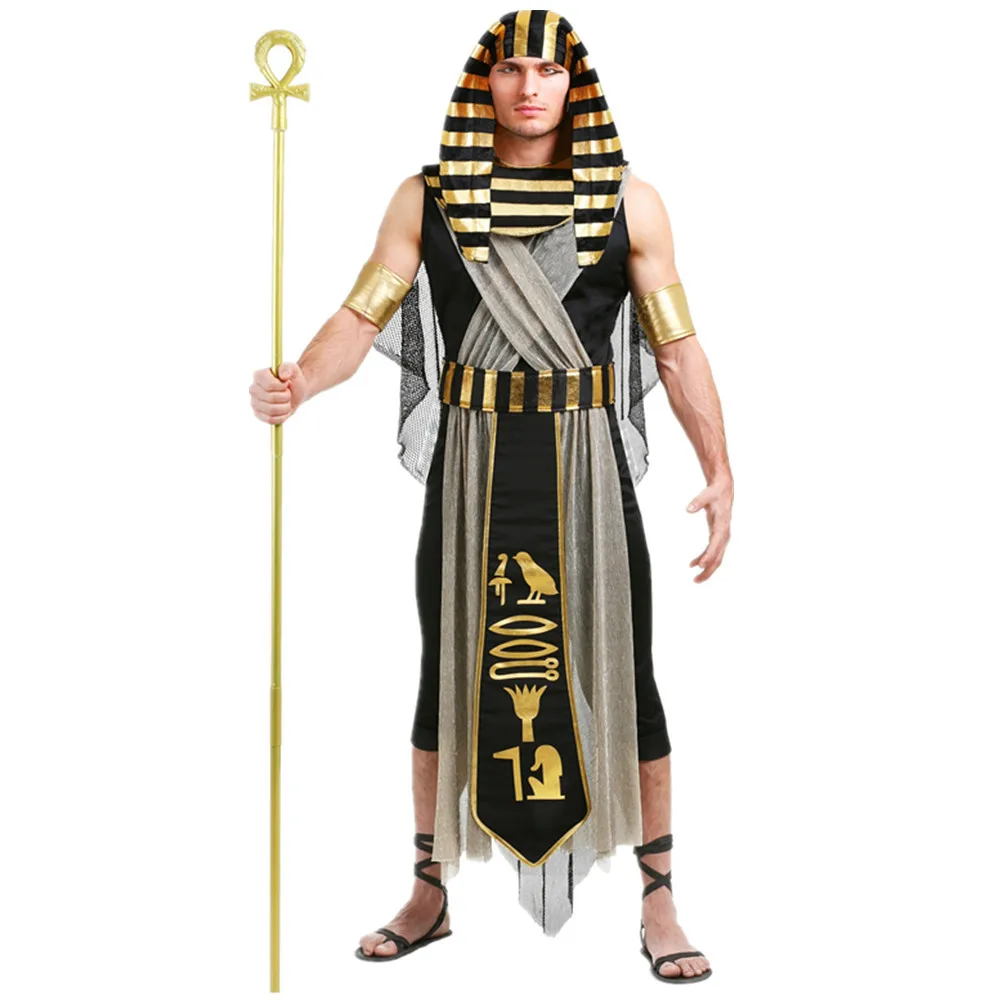 Disfraz de Faraón adulto para hombre, traje de Cosplay de fantasía del Antiguo Egipto