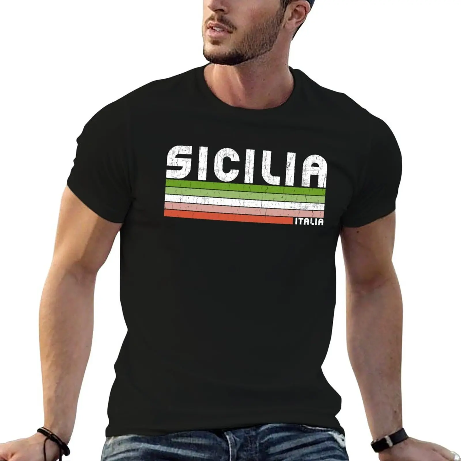 Sicilia Italia - Retro Italy Design T-Shirt plus size clothes quick-drying graphics street wear t shirts for men graphic