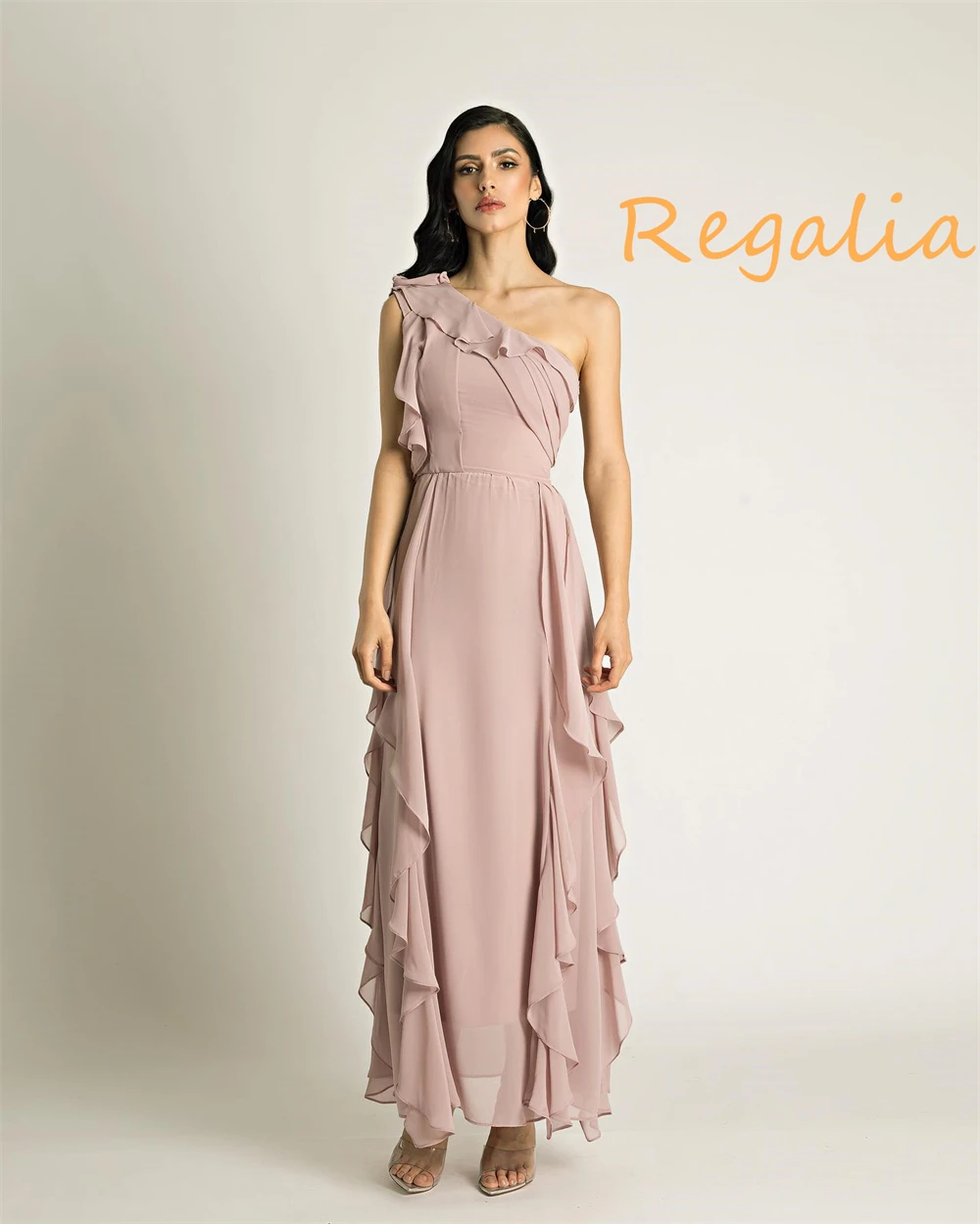 맞춤형 부드러운 쉬폰 이브닝 드레스 우아한 원 숄더 민소매 홈커밍 드레스 고품질 특별 행사 가운