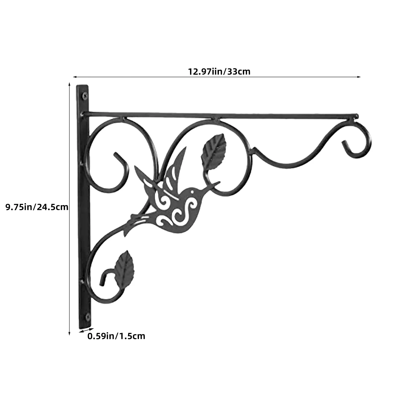 2Pcs Minimalist Iron Wall Bracket Hook for Hanging Planters Flower Pots Baskets Lanterns Wind Chimes Bird Feeders Garden Home view 5
