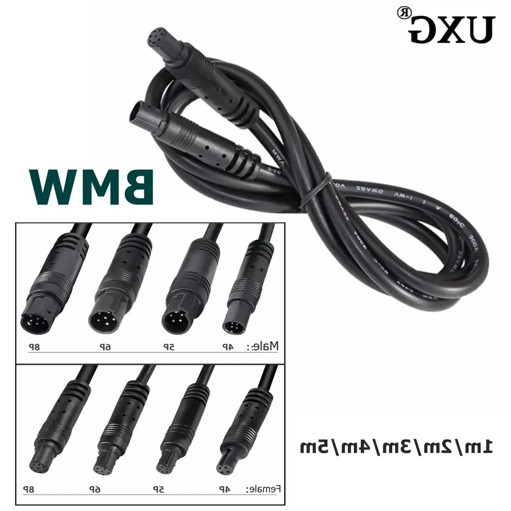 4pin 5pin 6pin 8pin Male To Female Cord Car DVR Camera Extension Connector Cables HD Monitor Vehicle Rear View Camera Wire