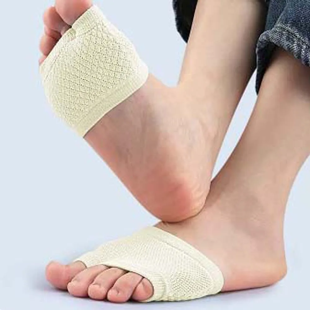 Two Toes Splitter Half Palm Socks Support Forefoot Prevent Abrasion Forefoot Pads Foot Care Tools Elasticity Short Socks