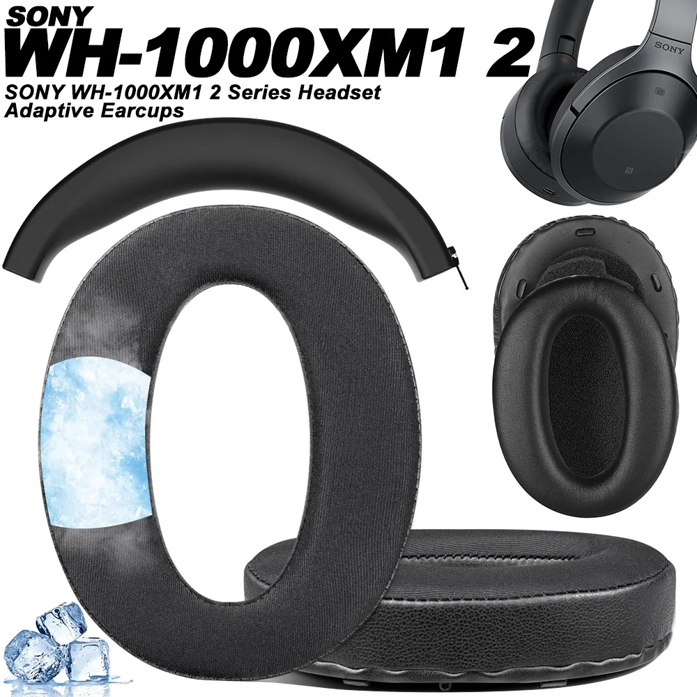 Ohrpolster kompatibel mit SONY WH-1000XM1/2, Proteinleder, Memory-Schaum, Ersatz-Ohrpolster für Over-Ear-Kopfhörer, Soft Pro