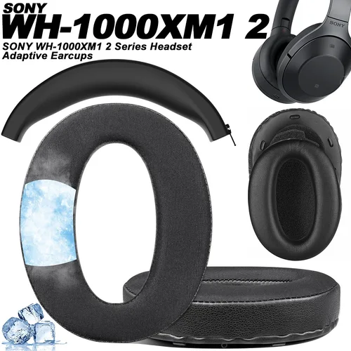 Imagen 1 del producto Almohadillas para los oídos compatibles con SONY WH-1000XM1/2, espuma viscoelástica de cuero, almohadillas para los oídos, almohadillas de repuesto para auriculares suaves Pro