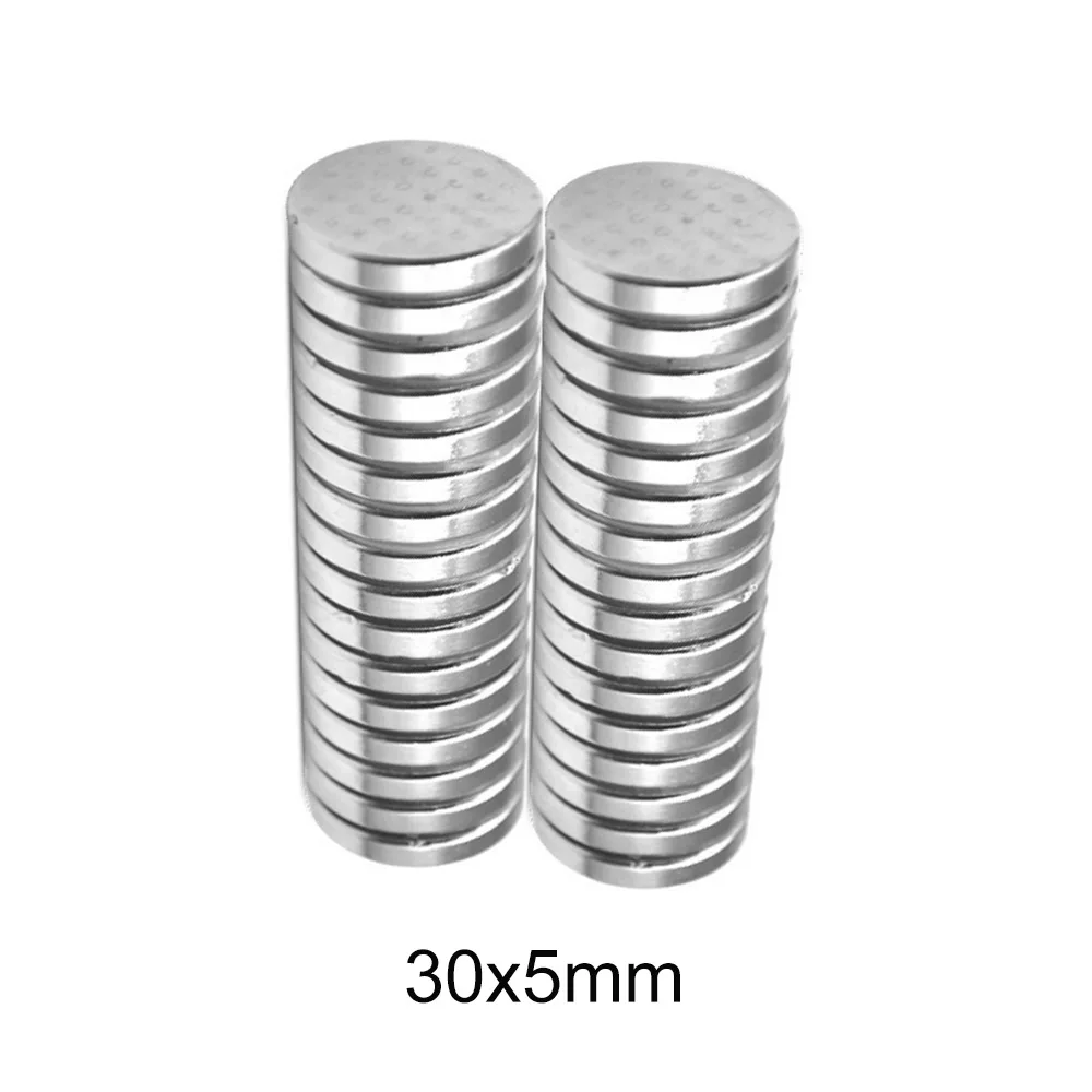 1/2/5/10/15PCS 30x5 mm Powerful Magnetic Magnets 30mmx5mm Strong Permanent Neodymium Magnets 30x5mm Round Search Magnet 30*5 mm