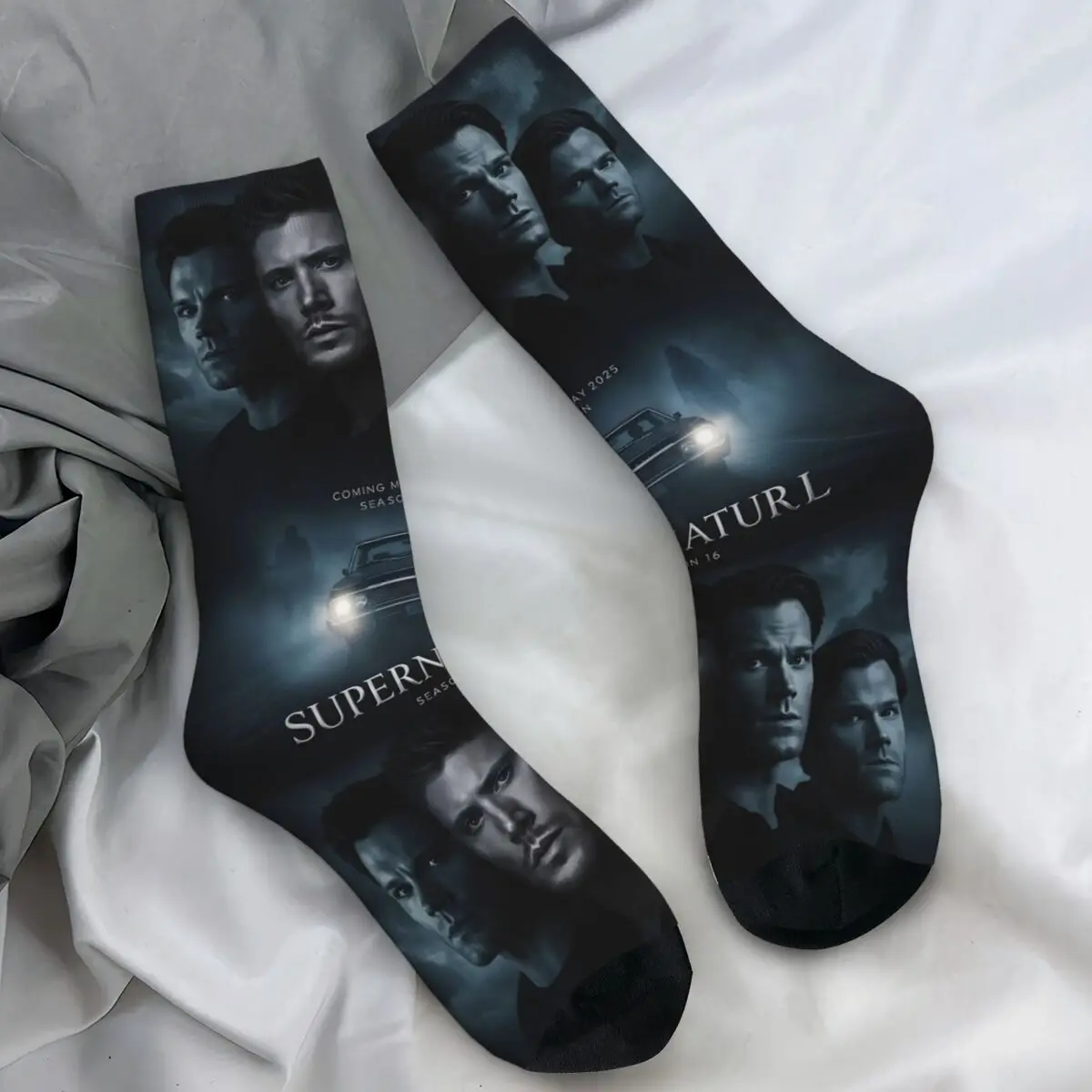 دين وينشستر جوارب تلفزيون خارقة للطبيعة نمط جوارب أنيقة الشتاء المضادة للانزلاق الجوارب للجنسين الرجال في الهواء الطلق جودة الجوارب #1