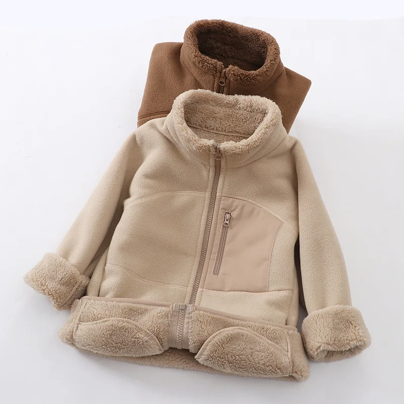

Thiened Fluffy Jaet Men's Adult Autumn Winter Fce Lined Thiened Cotton Padded Stand Collar ort Pure Color Coat