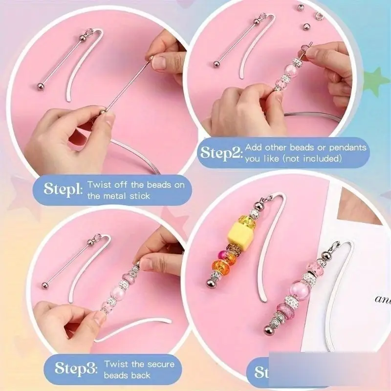 Metal Blank Bar Bookmark Silver Beadable DIY Bookmark for Book Lovers Reading Gift 5pcs