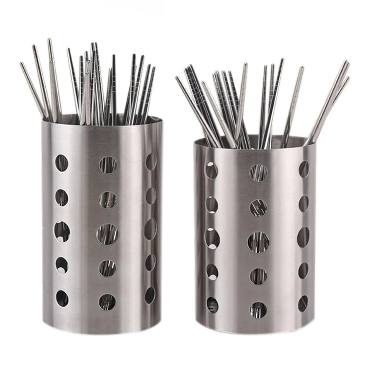

Stainless Steel Kitchen Tools Holder 10x10x17cm Cutlery Storage ganizer Flatware Drain Rack Practical