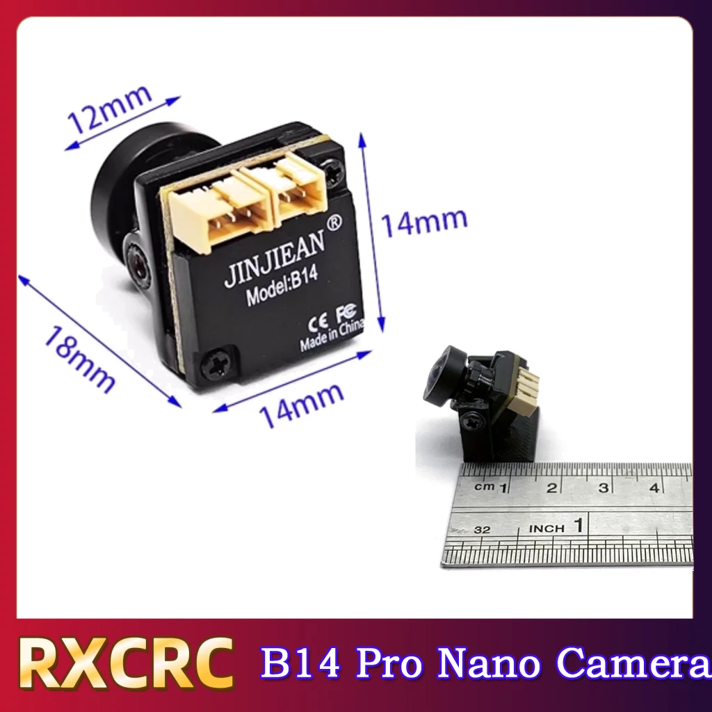 RXC FPV Nano B14Pro กล้อง COMS 1200TVL MINI 14*14 มม.1.8 มม.เลนส์ 1/3 Senor FOV 160 °   NTSC/PAL 5-20V สําหรับ RC โดรน โดรน รุ่น