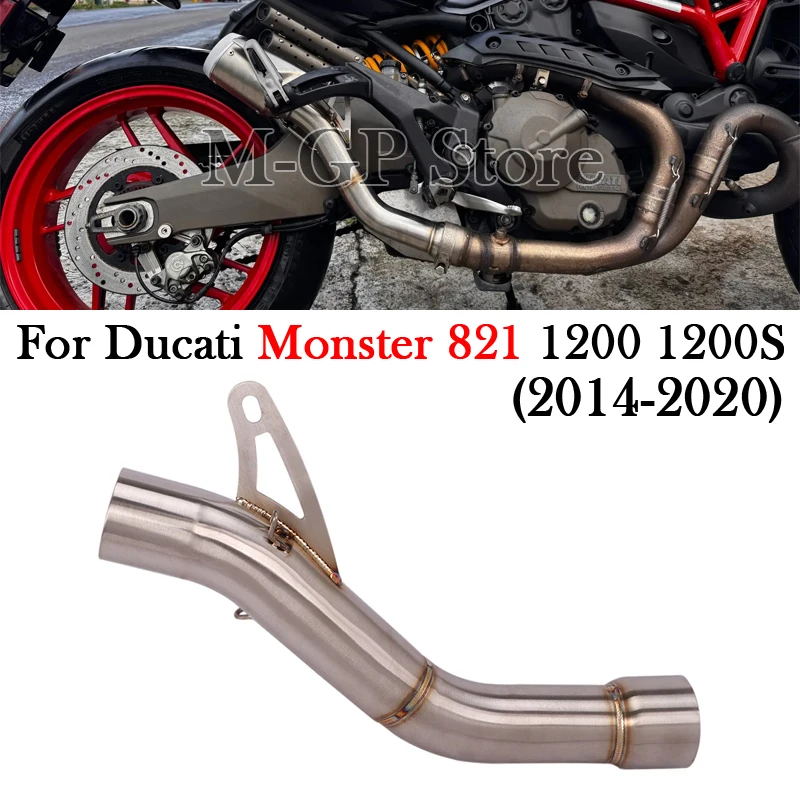 Slip On para Ducati Monster 821 1200 1200S 2014 - 2020 tubo de enlace medio de Escape para motocicleta modificar conectar 51MM sistema de Escape para Moto