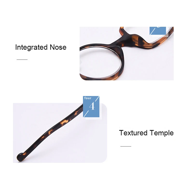 NONOR Round Square Asymmetric Reading Glasses For Women Men Presbyopia Eyeglasses Optical Frame Eyewear