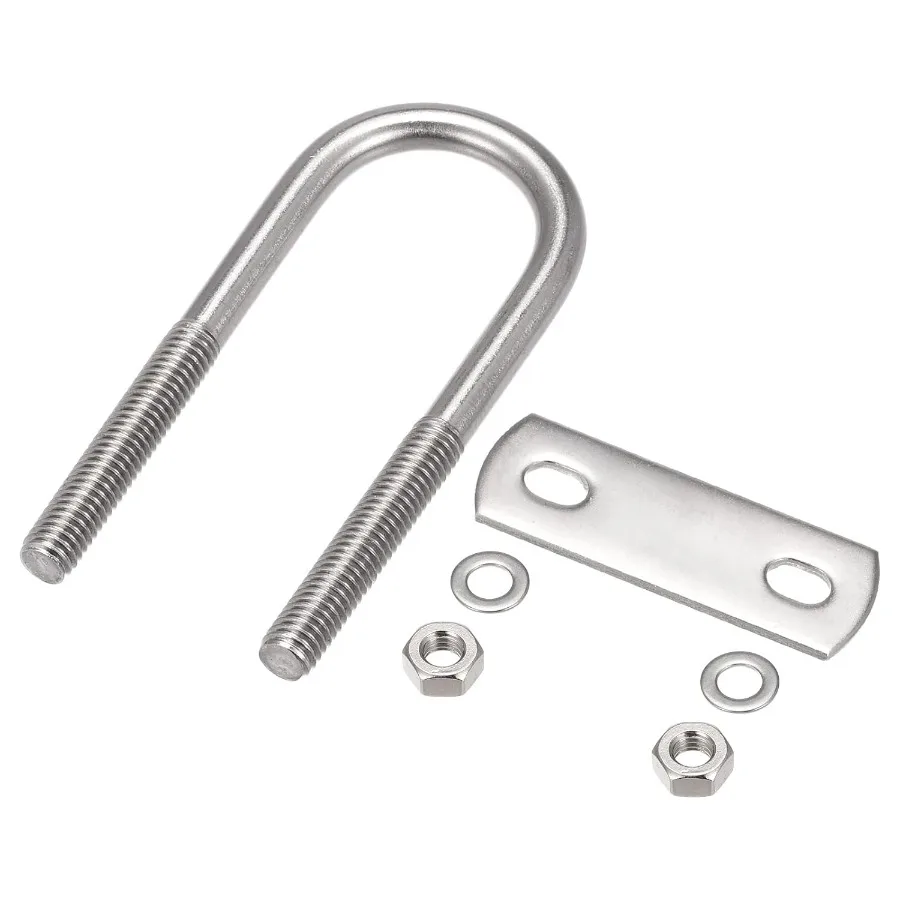 

U Bolts 4 Sets M6x22x70mm Round U Bolt 304 Stainless Steel with Accessories for Construction Pipe