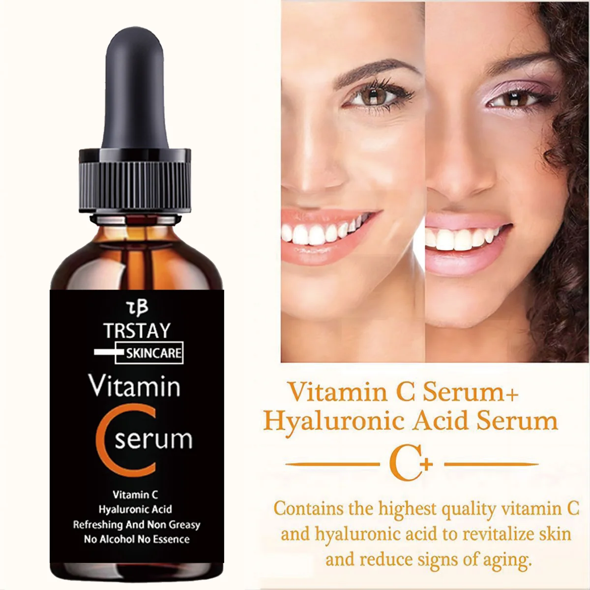 

Vitamin C serum Face Serum Long Lasting Moisturizing Improve Roughness Lighten Spots Hyaluronic Acid Facial face lift Essence