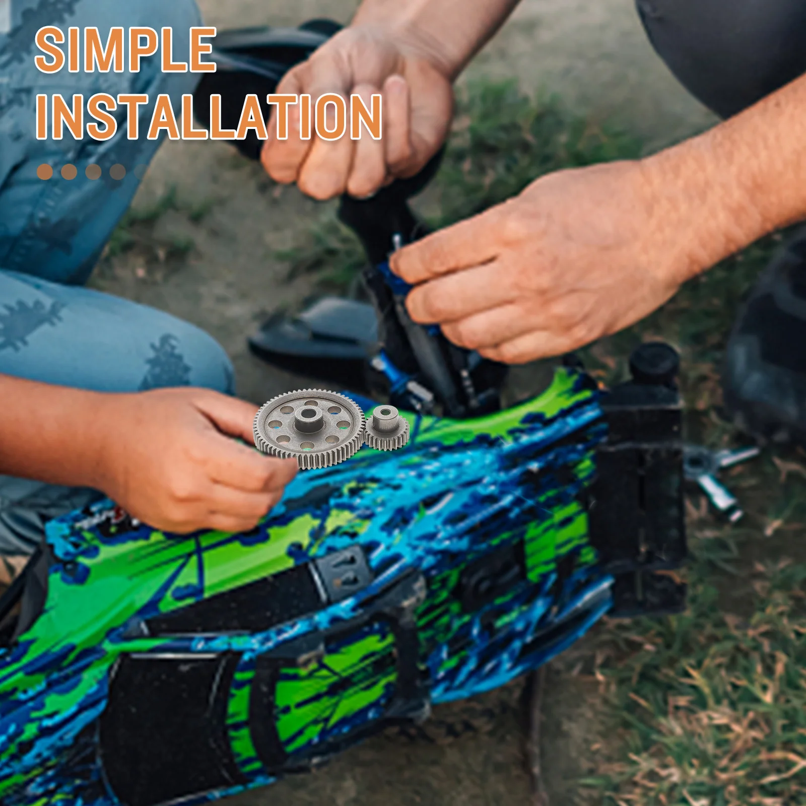 

1Set 26T 64T Metal Rc Car Gear Kit Strong Steel Main Gear for 1:10 Scale Remote Control Car Replacement High Performance