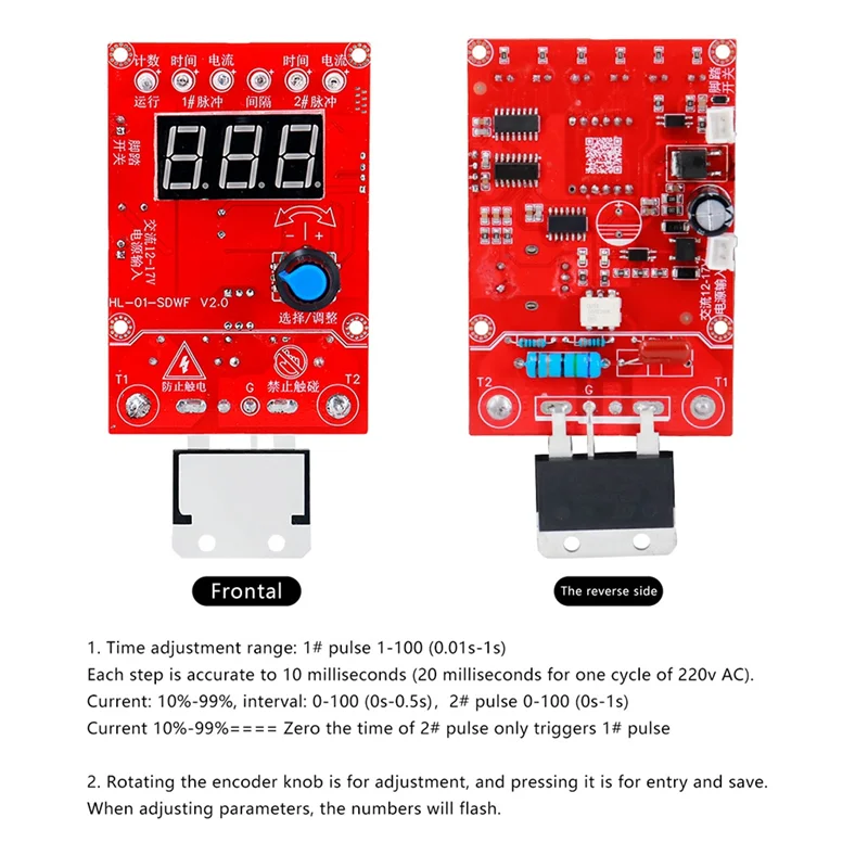 

A88Z Dual Pulse Controller Voltage Transformer Spot Welding Machine 220V V2.0 Digital Display For Adjusting Time And Current