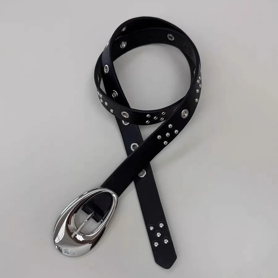 الرجال النساء برشام معدني الشرير بولي Leather الجلود مشد الإناث Cummerbund معطف حزام فستان Decration حزام عريض J1522