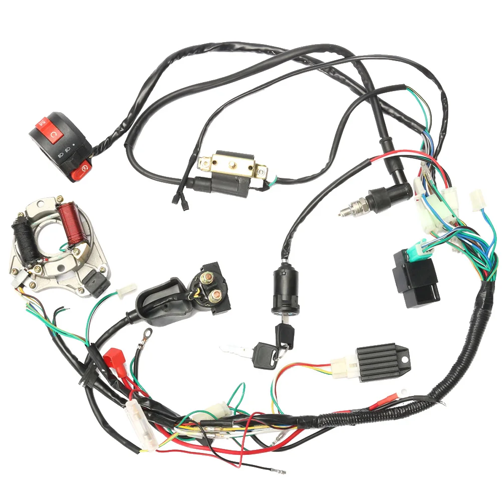 1 set Motorcycle Parts 50 70 90 110Cc Cdi Wire Harness Assembly For Atv Electric Start Quad Ignition Cable Adapter Socket