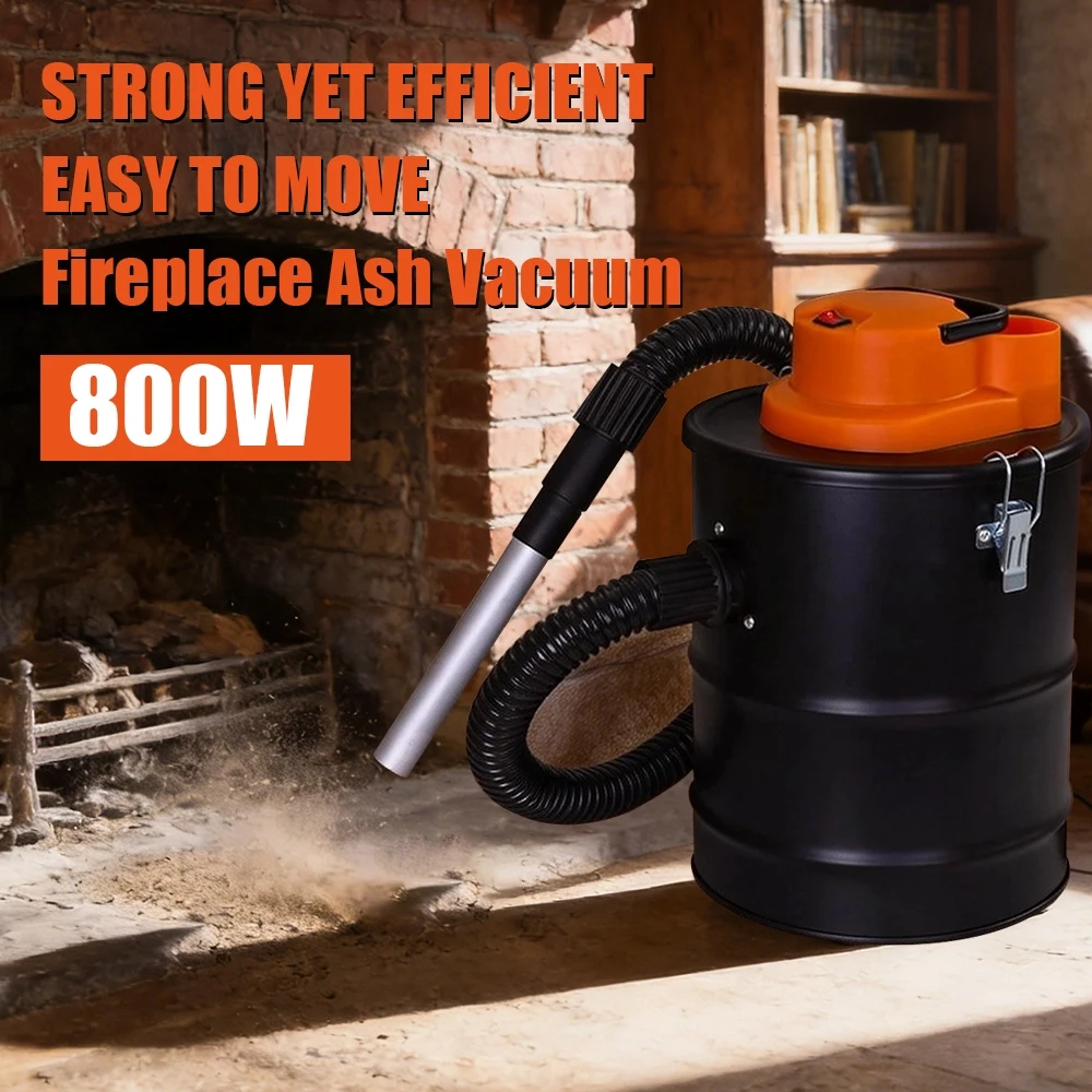 

12L 800W Fireplace Ash Vacuum Cleaner Powerful Suction 220V Household Barrel Vacuum Cleaner for Wood-burning Fire Pits