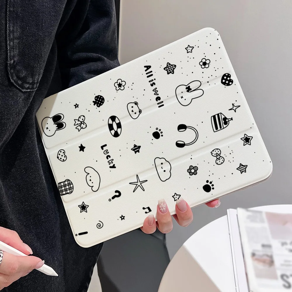 Black White Graffiti Tablet Case for iPad 10.2