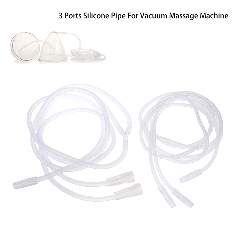(N) 1Pcs 3 Port Vacuum Massage Enlargement Lifting Breast Enhancer Cup Pipe Tube Connect