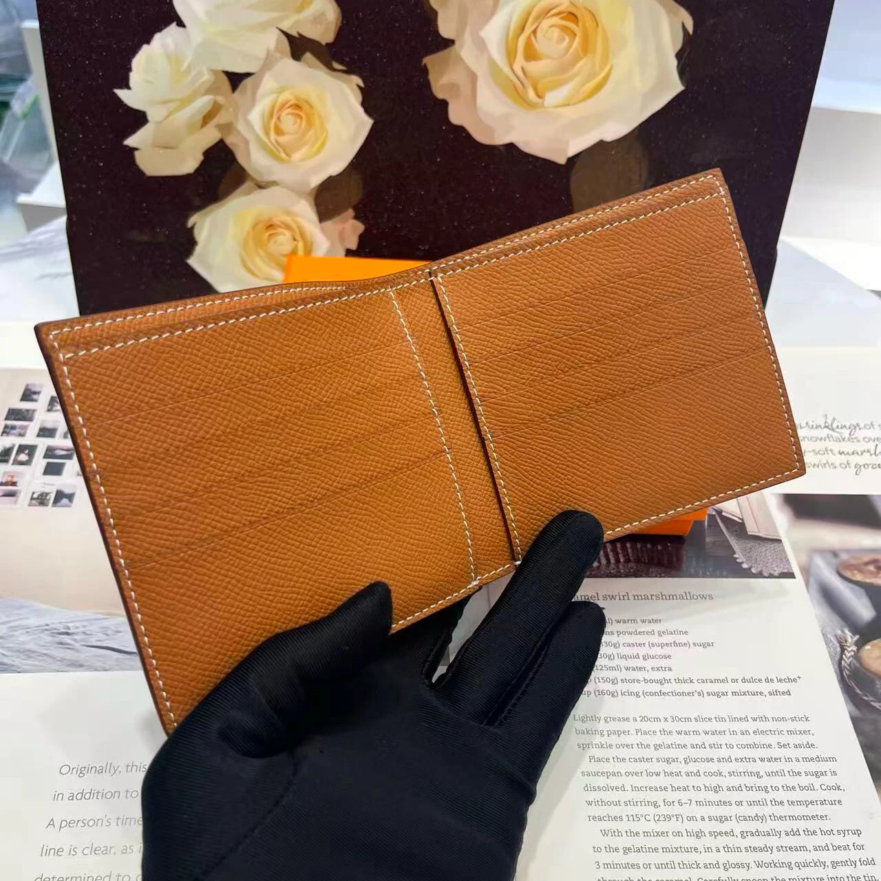 Genuine Leather Short Wallet Man Minimalist Multi-Card Slot Horizontal Inscription Palm Pattern Top-Grain Leather