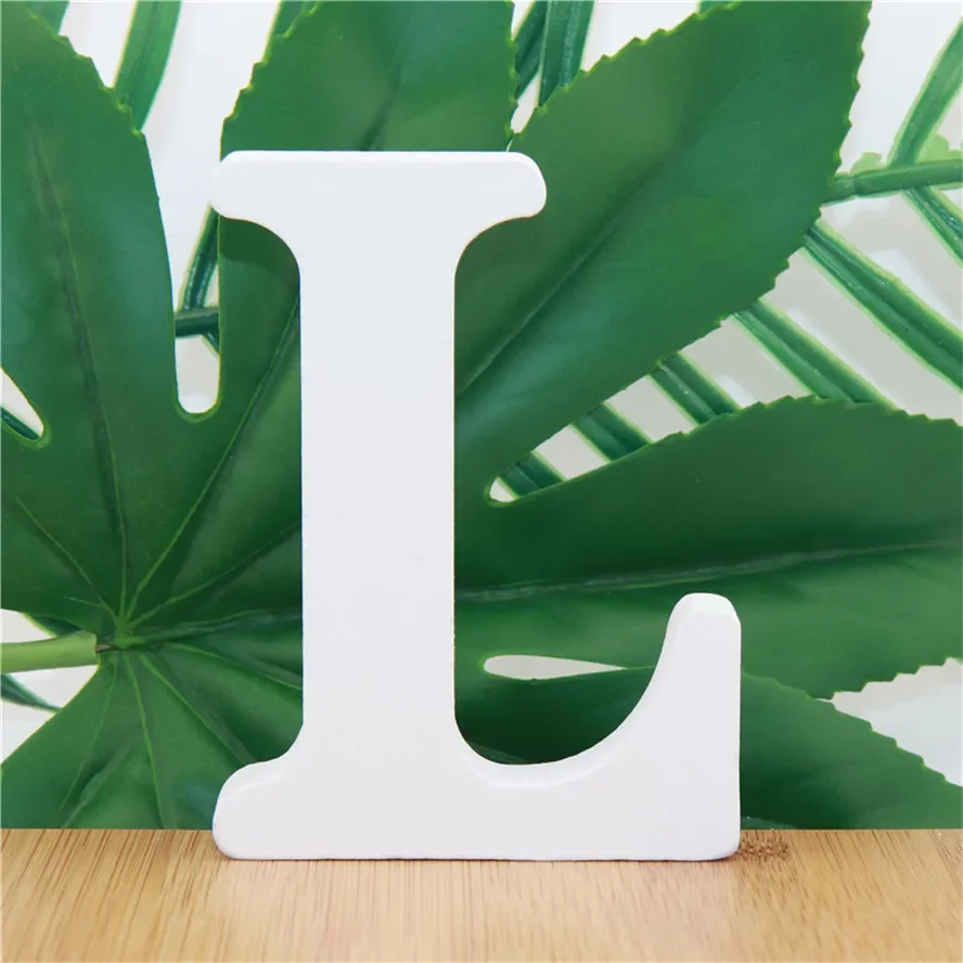 1 Pc 10cm Wooden Letters Alphabet Word Letter White Name Design Art Crafts Standing Home DIY Birthday Wedding Bedroom Home Decor