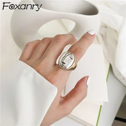 Foxanry Gold Color Portrait Pattern Rings For Women Personality Vintage Fashion Exaggerated Hip Hop Party Jewelry Accessories