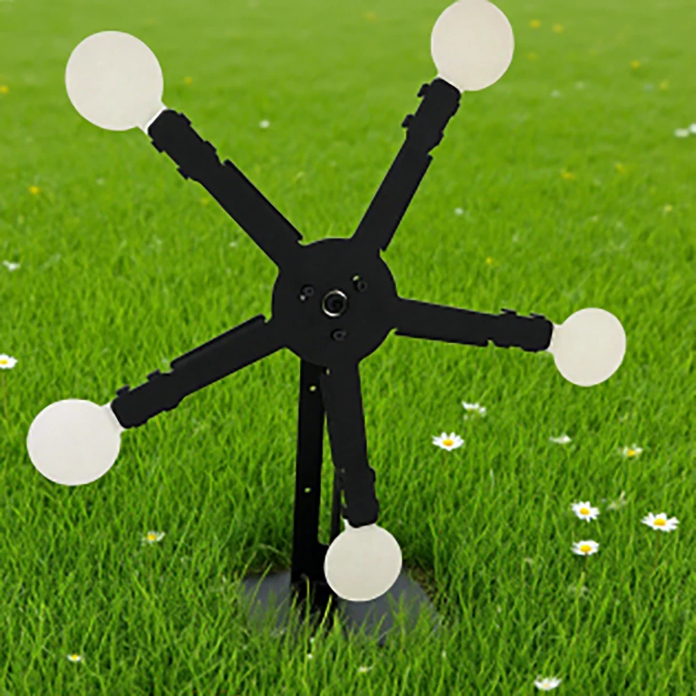 Das Ziel ist für das Schießtraining mit Plastik- und Stahl-BBs konzipiert, und die 5 Zielplatten sind an den Griffen befestigt. – Detail 7