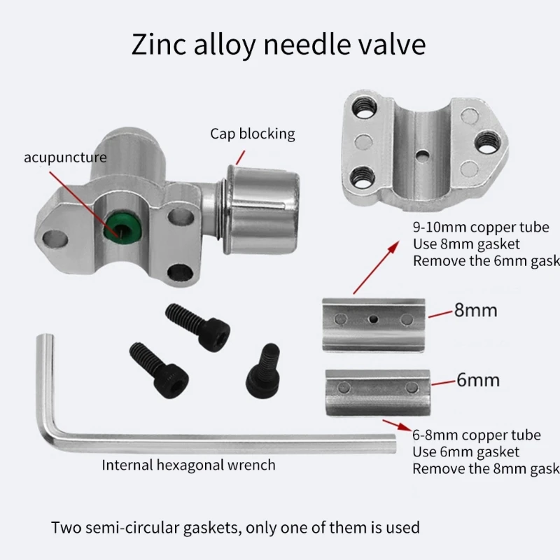 Refrigerator Tap Valves Kit BVP31 Refrigeration Needle Valves with Wrenches Refrigerator Air Conditioning for Pipe Hoses