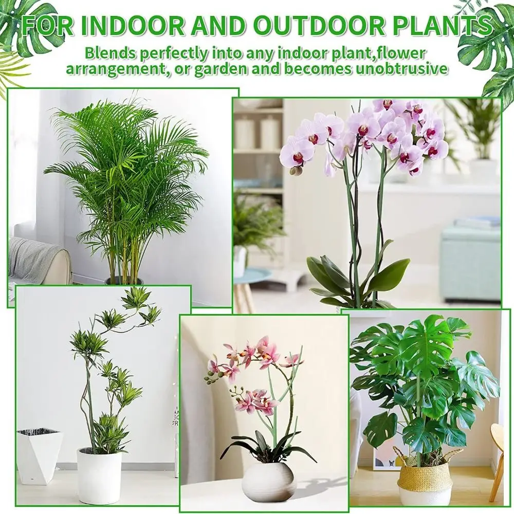 New Reusable Plant Support Stakes Plastic Potted Plants Plant Stakes Vine Garden Tools Stick Orchid Clips Climbing Bracket