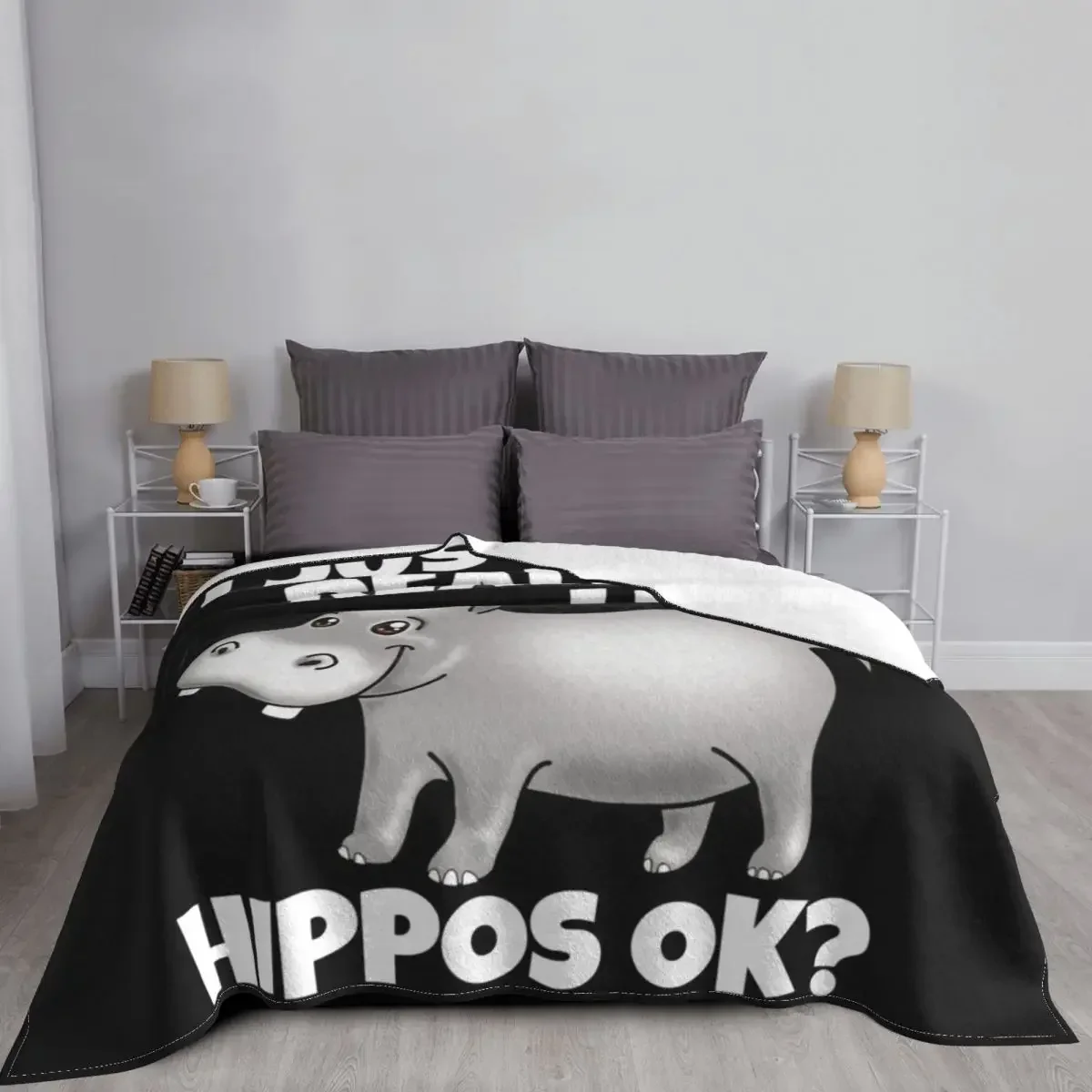 I Just Really Like Hippos Funny Cute Hippopotamus Throw Blanket Luxury Thicken blankets ands Blankets