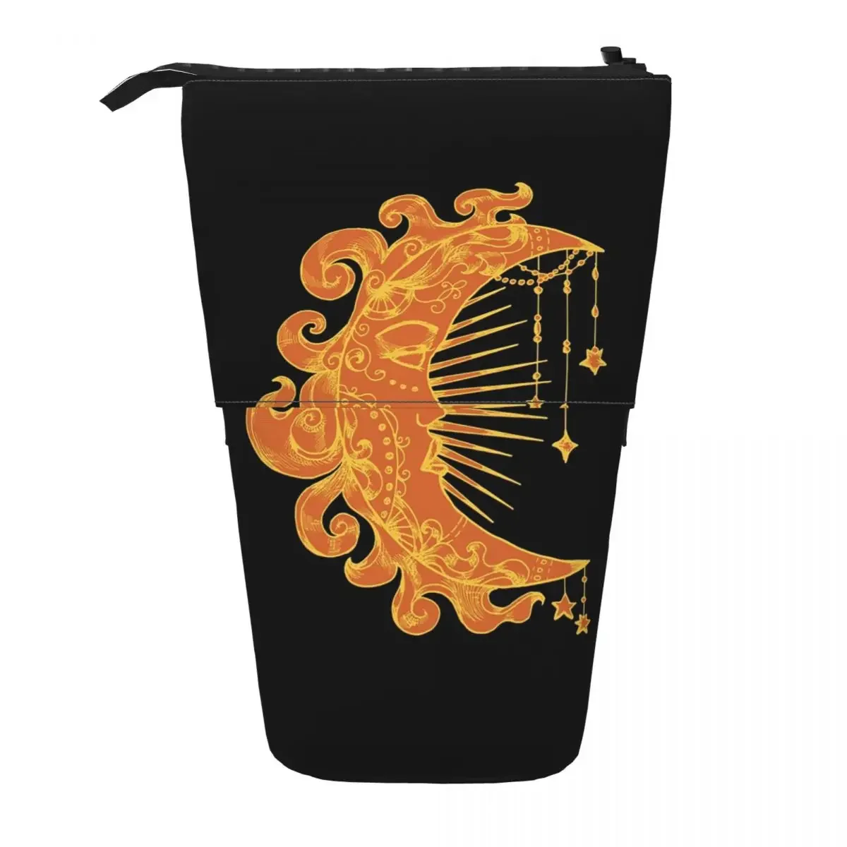 Witchy Mystic Moon Face Stars Sun Wendbares Federmäppchen, Stifthalter, Aufbewahrung, großes Fassungsvermögen, Stiftbox, Bleistiftbeutel für Studenten, Geschenke
