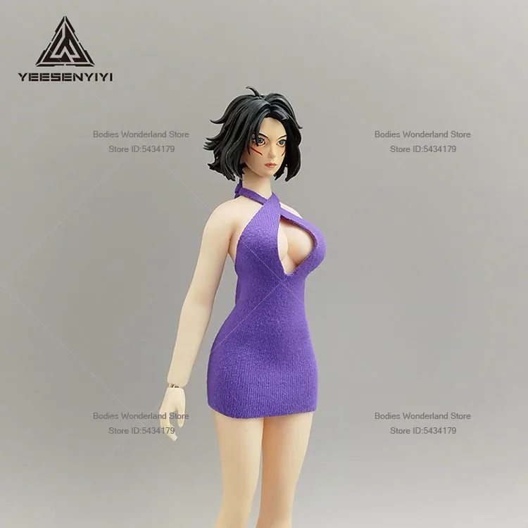 In Voorraad 1/12 Schaal Mobile Suit Meisje Sexy Strapless Elastische Opknoping Nekkoord Korte Rok Voor 6Inch Action Figure pop Lichaam