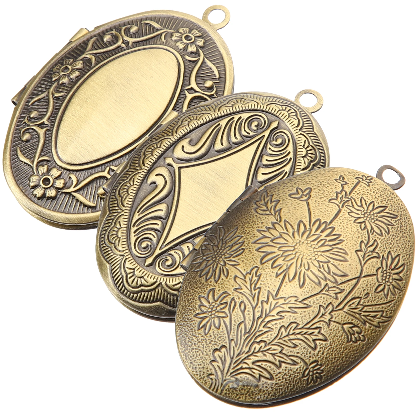 

3 Pcs Photo Frame Pendant Box Bouquet Memorial Charm Locket Commemorative Decoration Pendants Ornaments