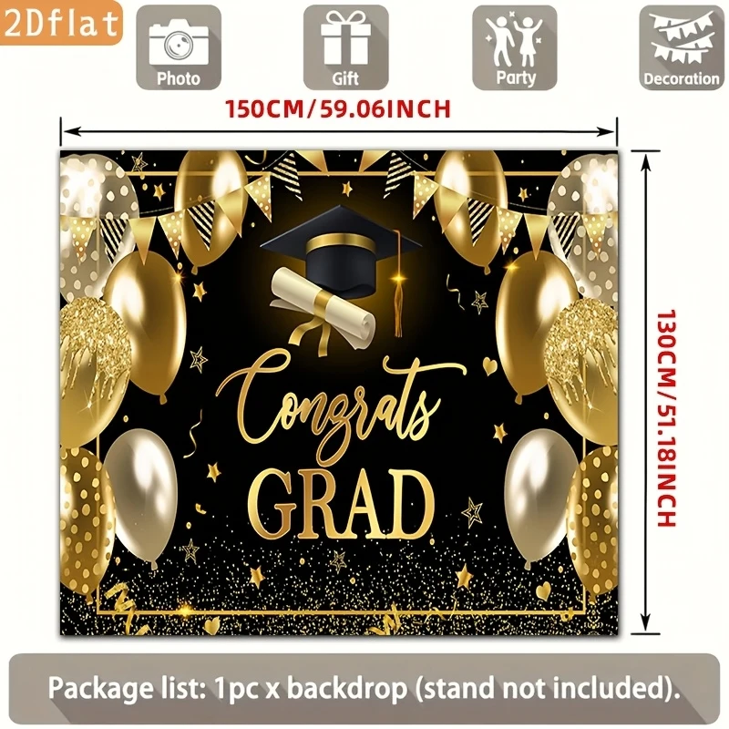 VIKAMA Graduation Banner, Graduation Party Backdrop, Perfect for Rooms, Yards, Farms, and Indoor/Outdoor Decor