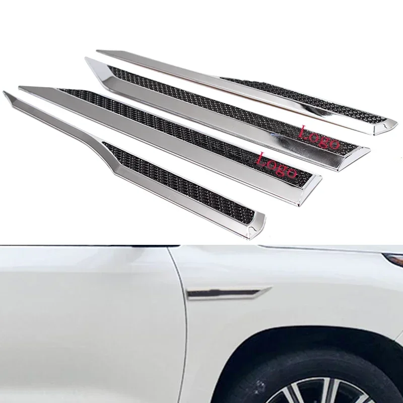 

For Lexus LX570 2016-2021 Newest with Logo Decoration+Rear tailgate trim strip 3D Stereo Blade Trim Sticker Cretive Sticker 4pcs