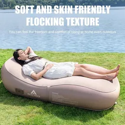 Inflatable Outdoor Single Automatic Air Cushion Slouchy Camping Lounge Chair Portable Picnic Recliner for Nap Park and Lawn