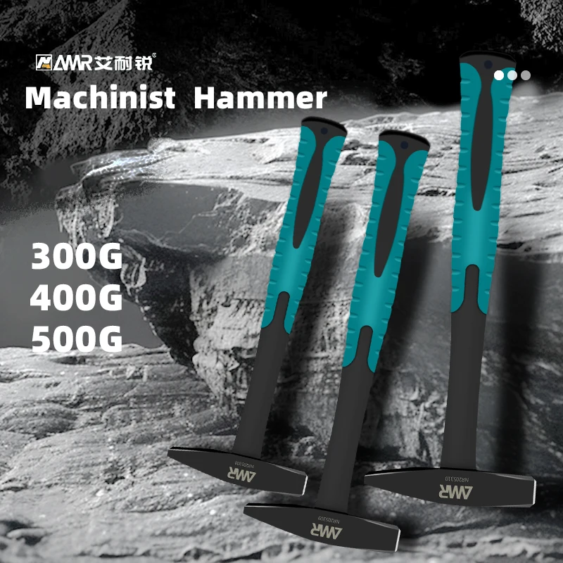 AMR Machinist Engineers Hammer Hardware Tools Flat Head Hammer Forged Steel Cross Peen Sheet Metal Hammer with Anti-Slip Handle