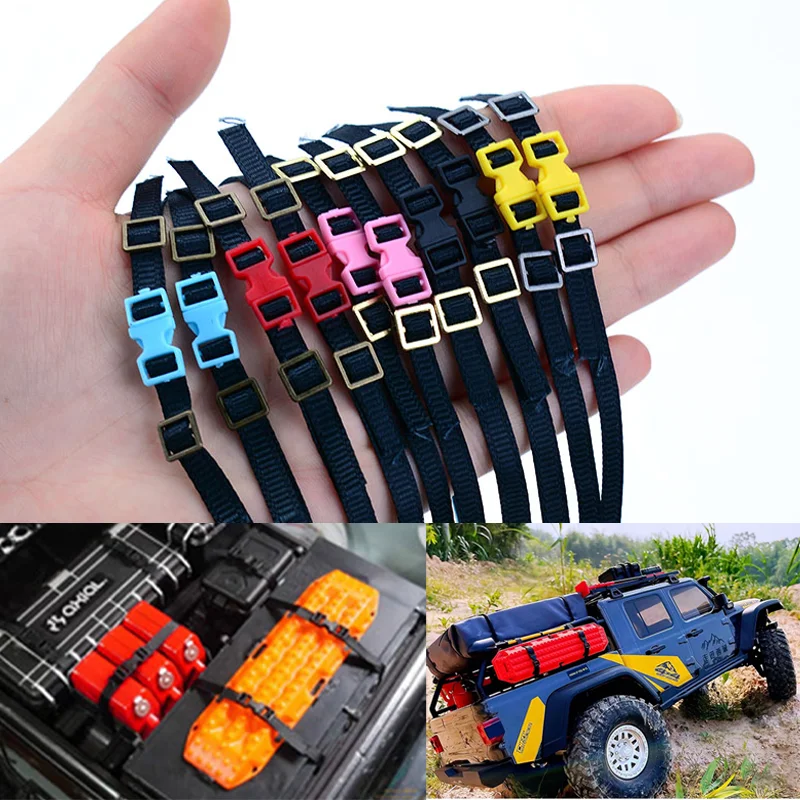 1pcs Simulation Luggage Rack Rope Luggage Strap Mood Pieces for 1/14 Tamiya RC Truck 1/10 Crawler Car Traxxas Trx4 Defender Toy