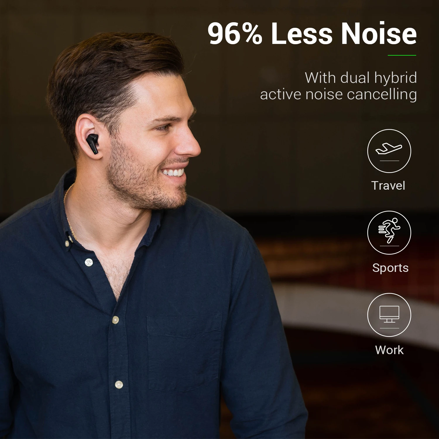 Cowin ApexElite [Ditingkatkan] Headphone Nirkabel Noise Cancelling Aktif Hybrid Bluetooth 5.2 Earphone HiFi Earbud Olahraga ANC