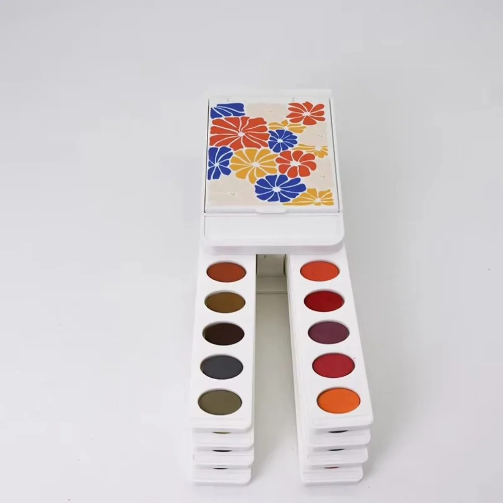 

Plastic Watercolor Paint Box Portable Expandable Multi-color Paint Box Washable Non-toxic Oil Painting Box Outdoor Travel