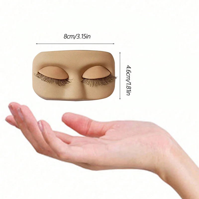 Mini Lash Flat Model Head Practice Eyelash Extension Training Head With Removable Replacement Eyelids With False Eyelashes