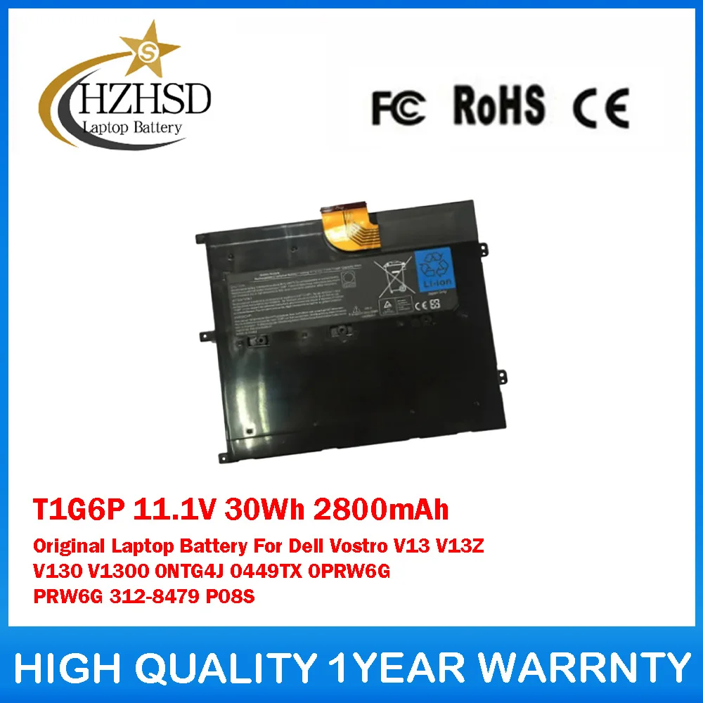 

T1G6P 11.1V 30Wh 2800mAh Original Laptop Battery For Dell Vostro V13 V13Z V130 V1300 0NTG4J 0449TX 0PRW6G PRW6G 312-8479 P08S
