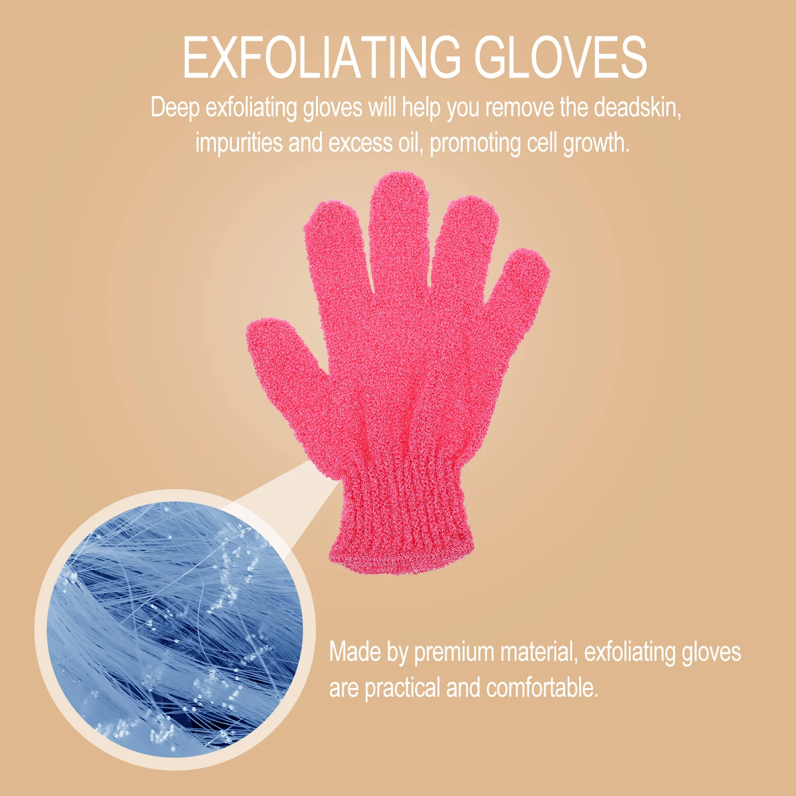 

16Pcs Bath Exfoliating Gloves Five Fingers Deep Cleansing Protective Shower Glove Type Wash Towels for Back Massage