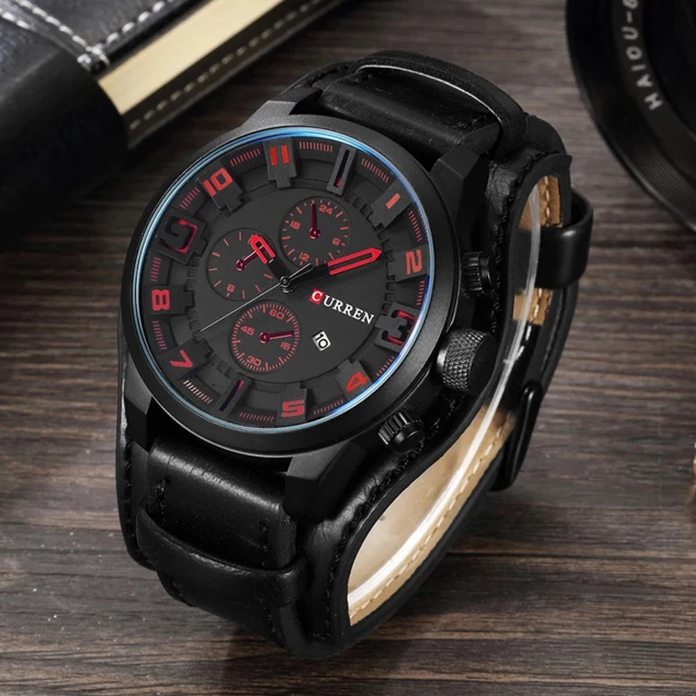 CURREN Watch For Men Top Brand Luxury Date Sports Military Clock Leather Strap Quartz Business Fashion Watch Relogio Masculino