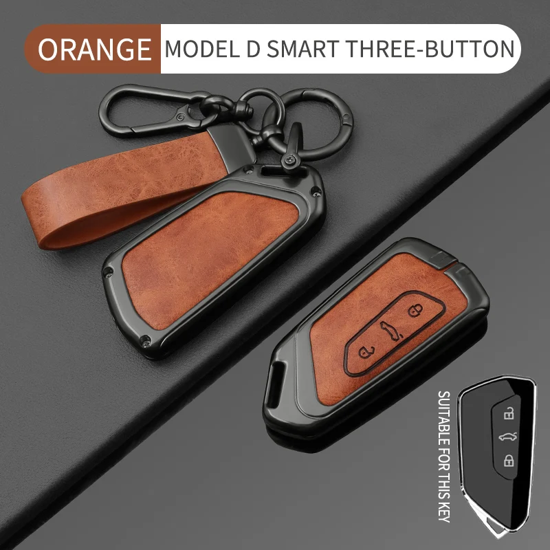 Leder-Schlüsselanhängerhülle für VW Golf 8 MK8 ID.3 ID.4 Cupra Formentor Tarraco Skoda Octavia A8 SEAT Leon MK4 2020-2021 – Detail 18